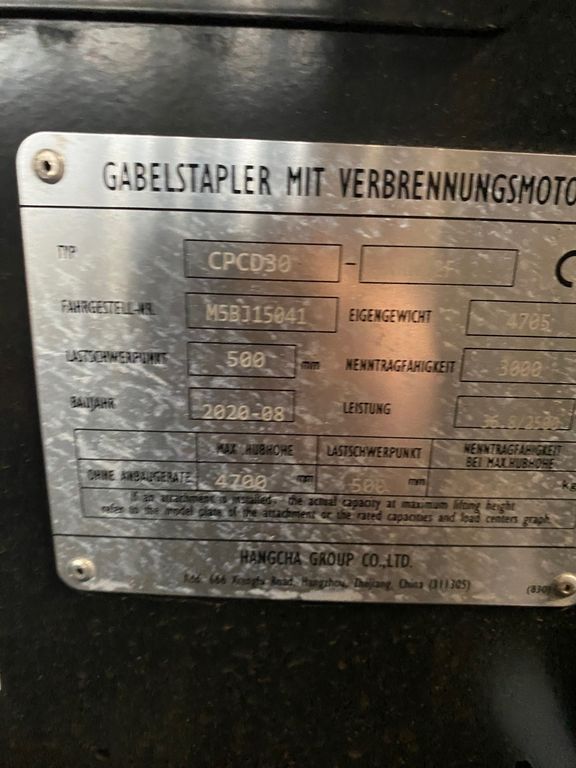 HC (Hangcha) CPCD30 Dieselstapler gebraucht HC (Hangcha) CPCD30 * Dieselstapler