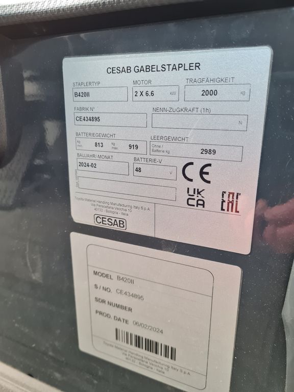 Cesab B420II 4-Rad Elektrostapler gebraucht Cesab B420II * 4-Rad Elektrostapler